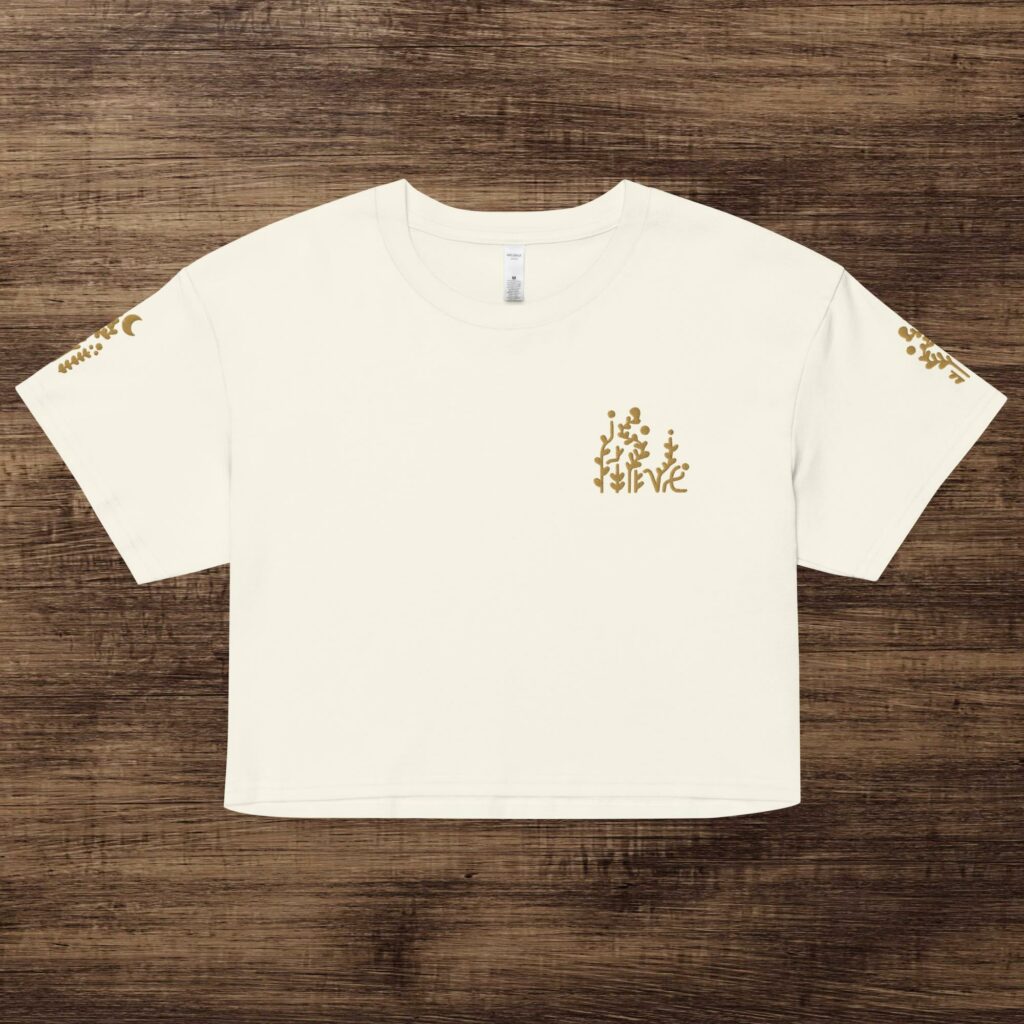 Alive - Crop top brodé poitrine et manches -